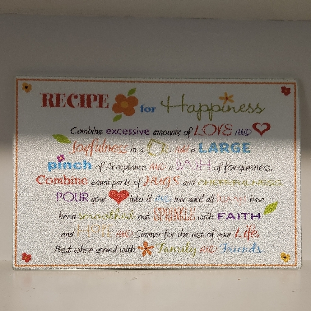 Cutting Board - Recipe For Happiness
